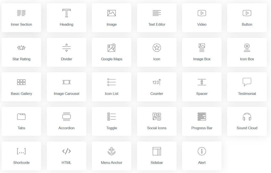 Page builder options