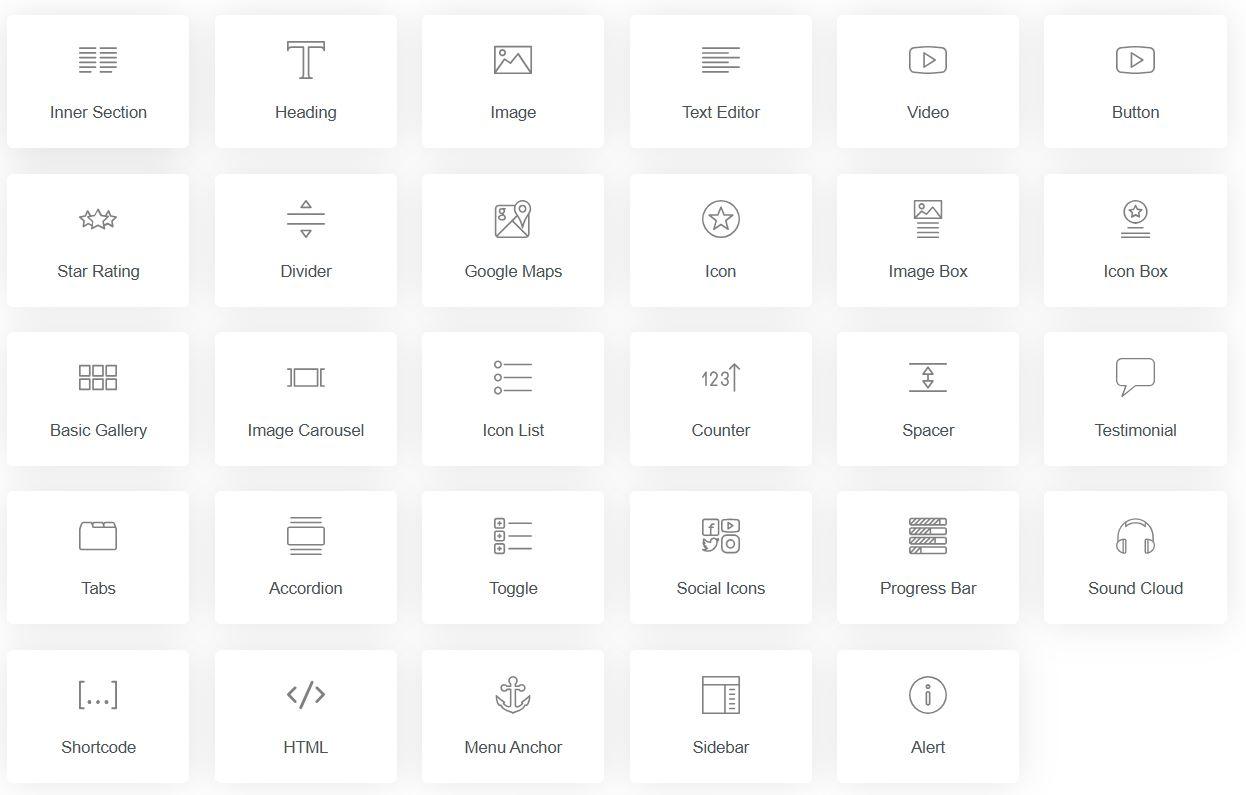 Page builder options